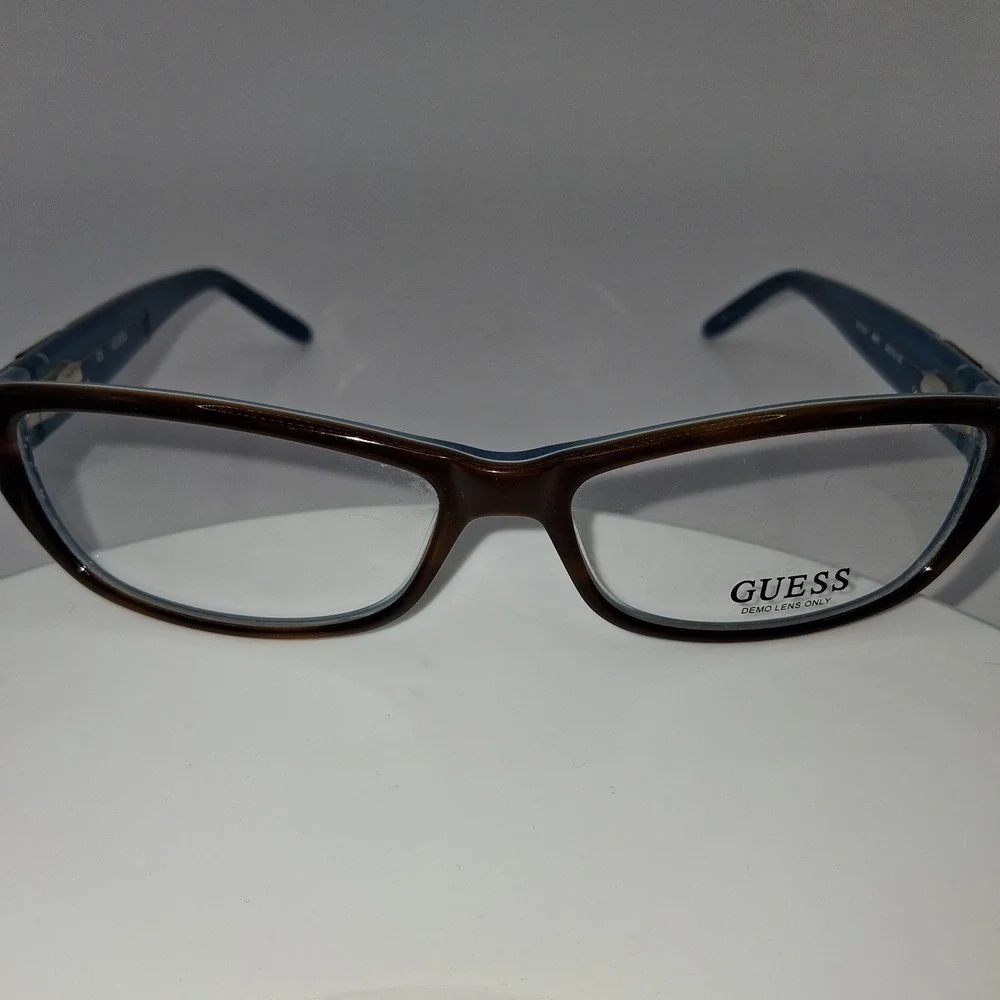 GUESS GU2243 Eyeglass Frames Brown Teal Rectangle Women's 53-14-135 FRAMES ONLY